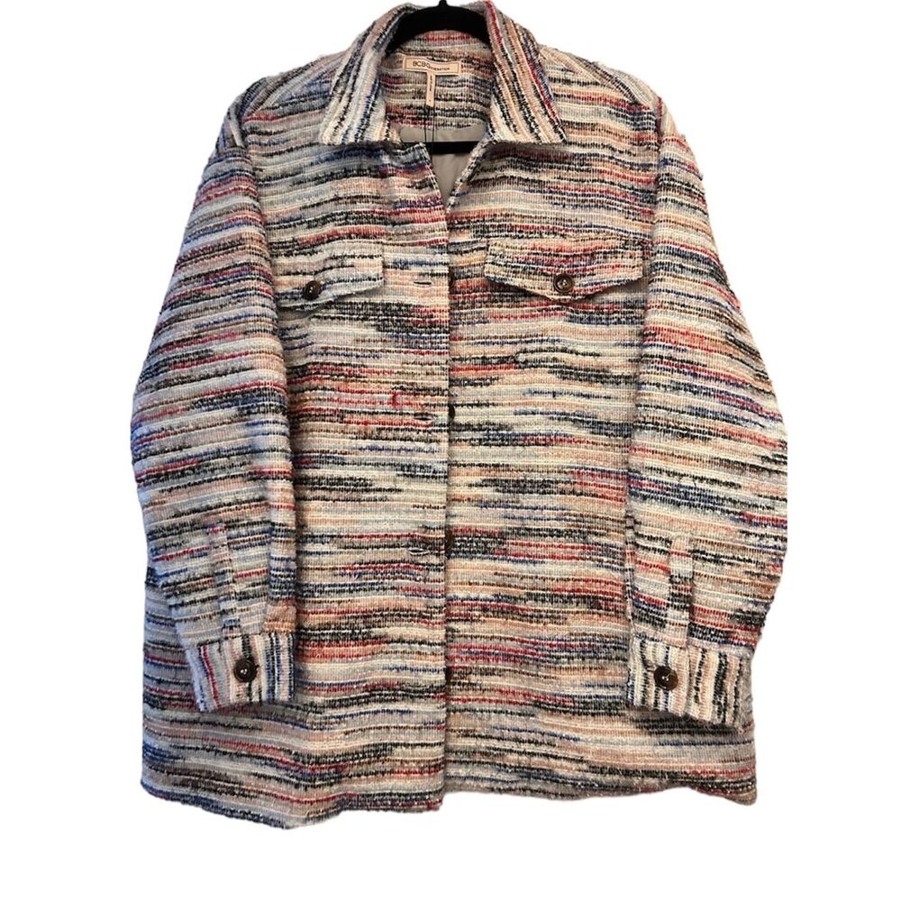 BCBGeneration NWT Tweed Jacket Multi Knit Barn Coat S